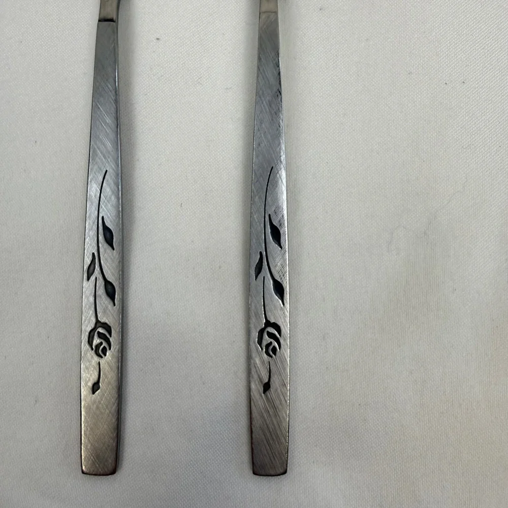 Oneidacraft Deluxe Stainless Nordic Rose Forks Set of 4 MCM Flatware